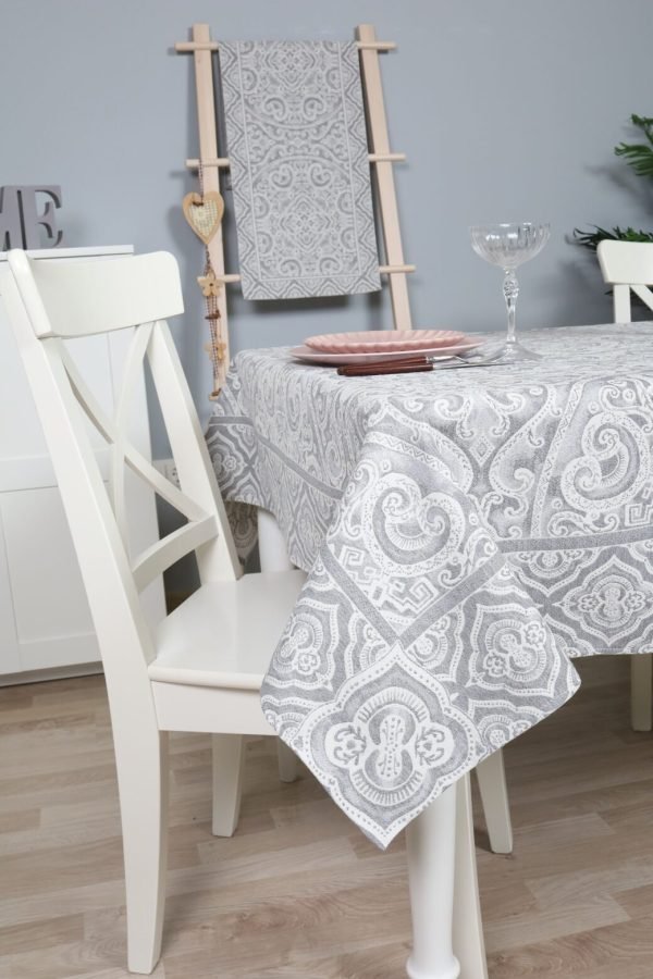 Staltiesė Pilki ornamentai