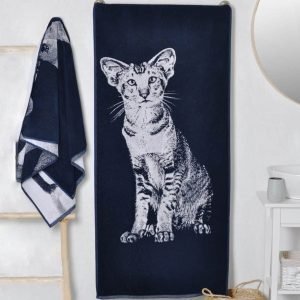 Bawełniany ręcznik kąpielowy Kot orientalny