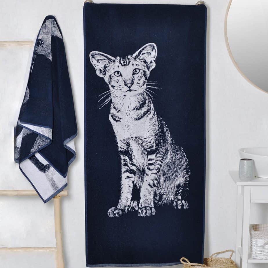 Bawełniany ręcznik kąpielowy Kot orientalny