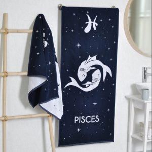 Medvilninis vonios rankšluostis Zodiakas Žuvys