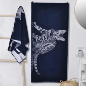 Bawełniany ręcznik kąpielowy Kot bengalski