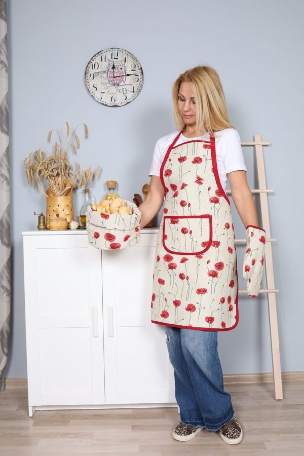 Fartuch kuchenny Czerwone maki - obrazek 3