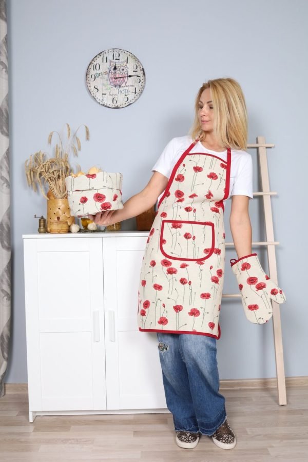 Fartuch kuchenny Czerwone maki