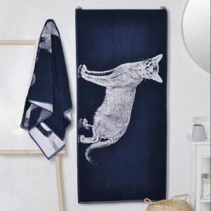 Bawełniany ręcznik kąpielowy Kot abisyński