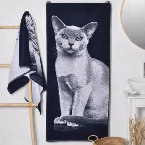 Bawełniany ręcznik kąpielowy Kot burmański
