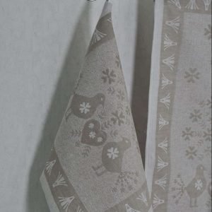 Lniany ręcznik kuchenny Gołębie
