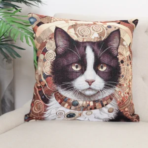 Dwustronna poszewka na poduszkę Królewski kot