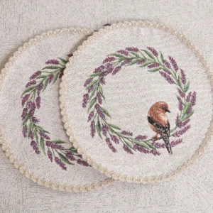 Okrągła serwetka stołowa Ptaki