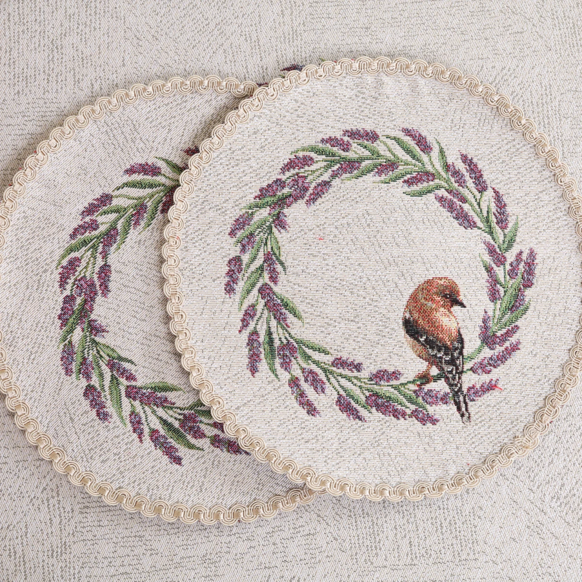 Okrągła serwetka stołowa Ptaki