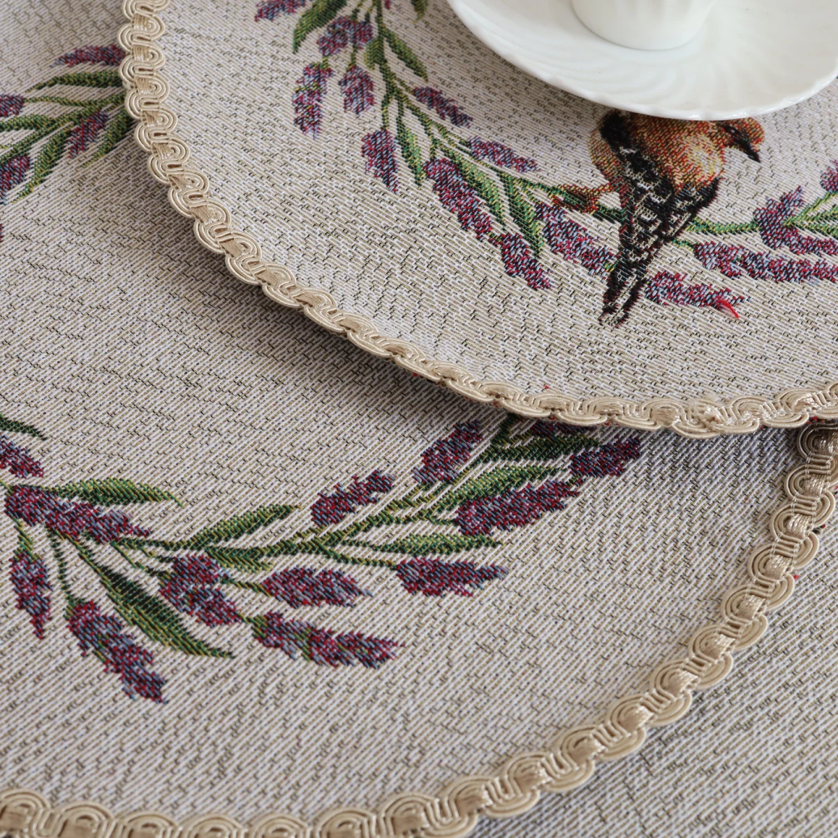 Okrągła serwetka stołowa Ptaki - obrazek 7