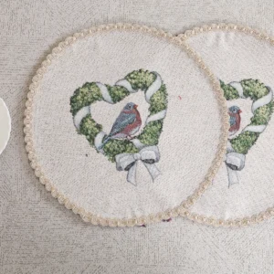 Okrągła serwetka stołowa Elegancja lawendy