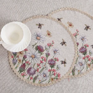 Okrągła serwetka stołowa Małe pszczółki