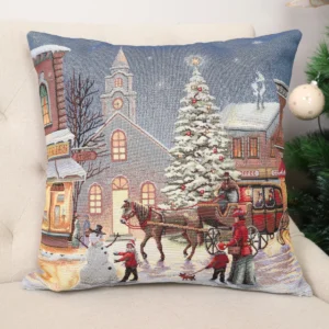 Dwustronna poszewka na poduszkę Świąteczny zgiełk (błyszcząca)