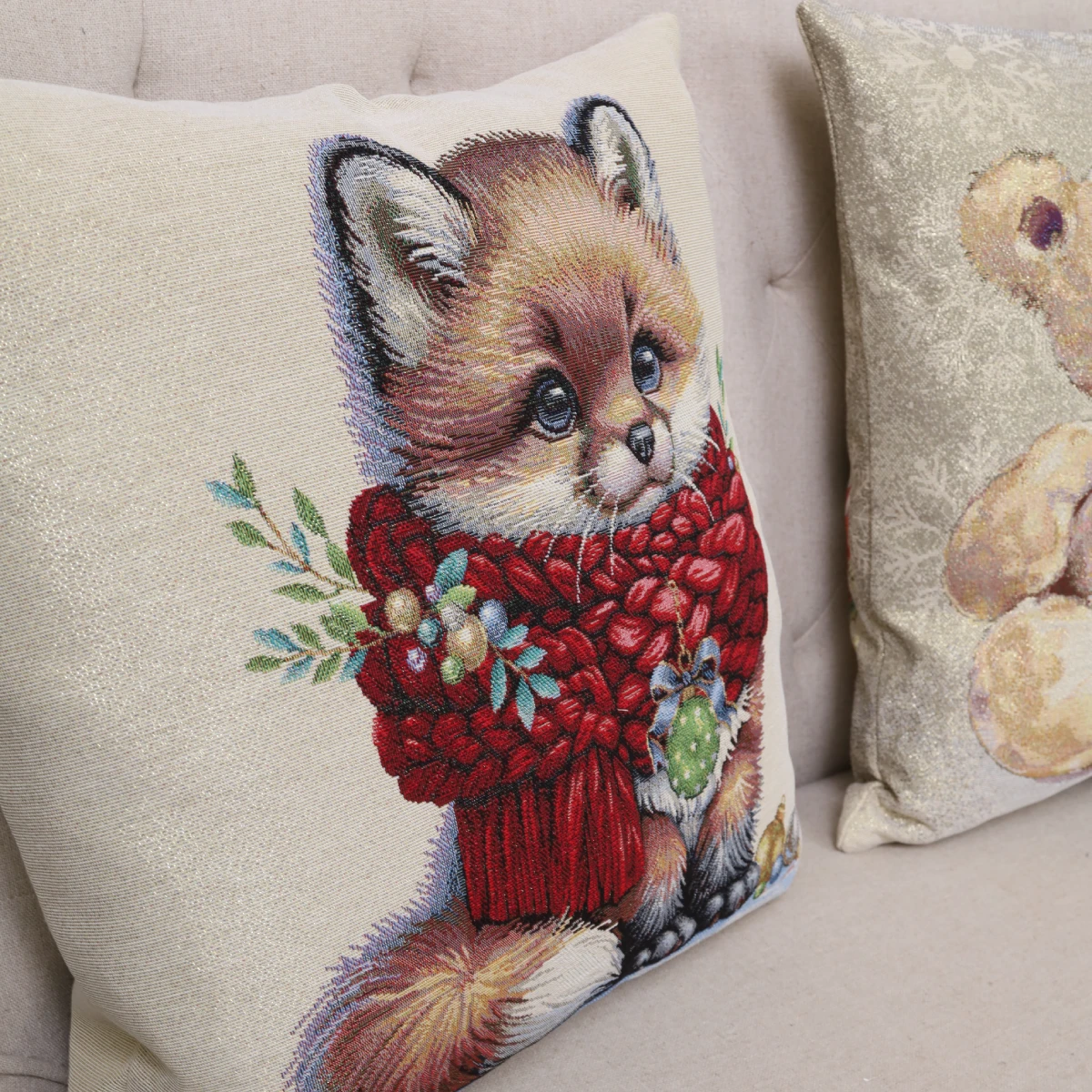 Dwustronna poszewka na poduszkę Dobry lisek (błyszcząca) - obrazek 3