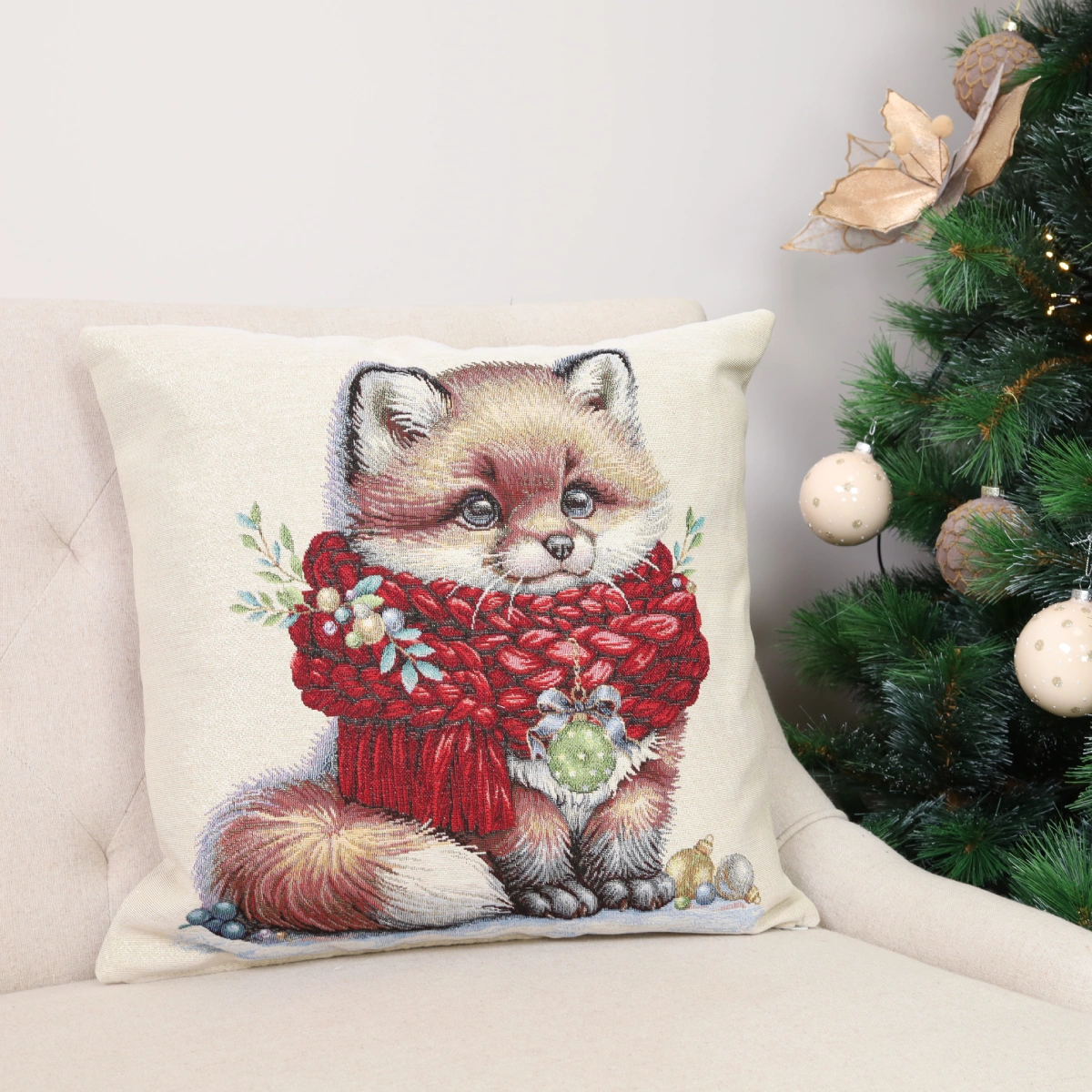 Dwustronna poszewka na poduszkę Dobry lisek (błyszcząca) - obrazek 2