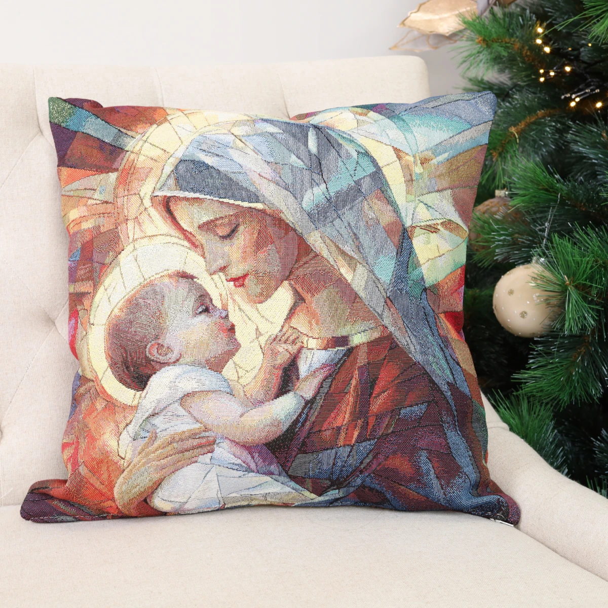 Dwustronna poszewka na poduszkę Początek wiary (błyszcząca) - obrazek 3