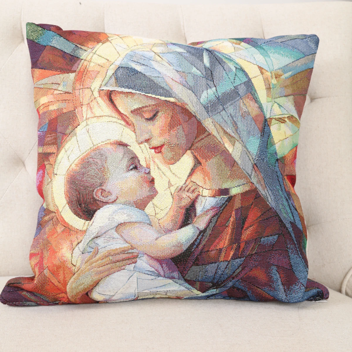 Dwustronna poszewka na poduszkę Początek wiary (błyszcząca) - obrazek 2