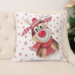Dwustronna poszewka na poduszkę Zimowy renifer