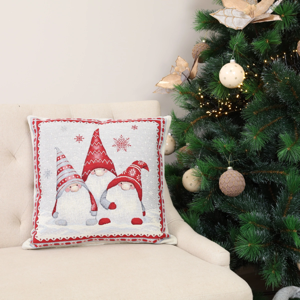 Dwustronna poszewka na poduszkę Trio skrzatów (błyszcząca) - obrazek 4