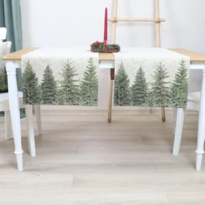 Bieżnik świąteczny Choinki (błyszczący)