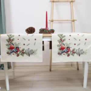 Bieżnik świąteczny Gile i jarzębina (błyszczący)