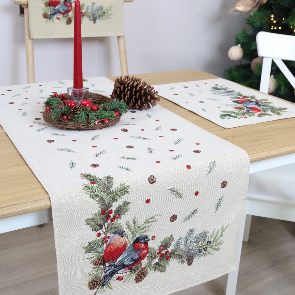 Bieżnik świąteczny Gile i jarzębina (błyszczący) - obrazek 4