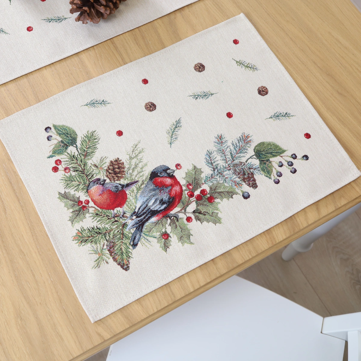 Serwetka świąteczna Gile i jarzębina (błyszcząca)