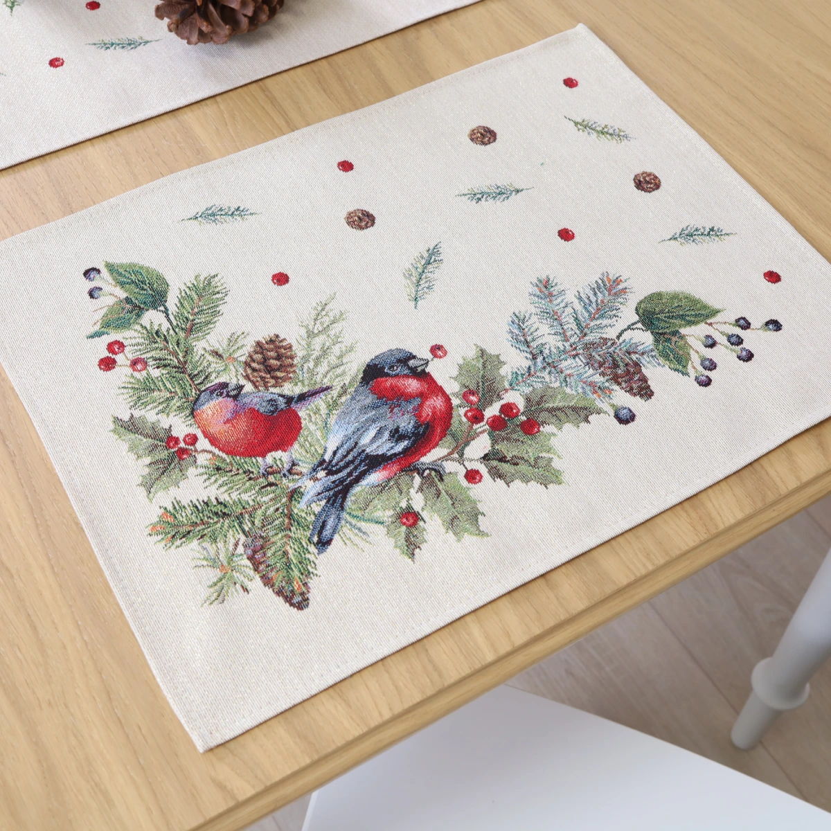 Serwetka świąteczna Gile i jarzębina (błyszcząca) - obrazek 2