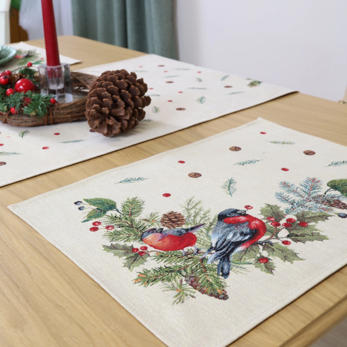 Serwetka świąteczna Gile i jarzębina (błyszcząca) - obrazek 3