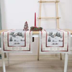 Bieżnik świąteczny Zimowy spokój (błyszczący)