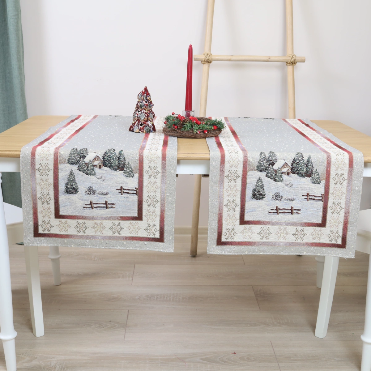 Bieżnik świąteczny Zimowy spokój (błyszczący) - obrazek 2