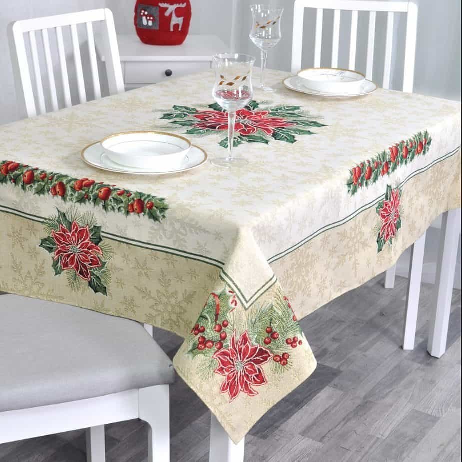 Obrus świąteczny Świąteczny kwiat