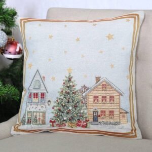 Świąteczna poszewka na poduszkę Miasteczko Bożonarodzeniowe