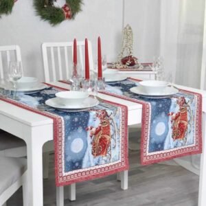 Bieżnik świąteczny Święty Mikołaj na saniach