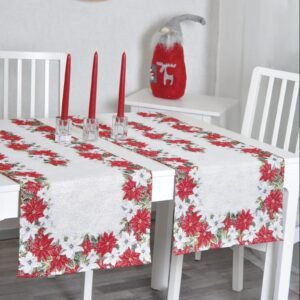 Świąteczny bieżnik Motyw poinsecji