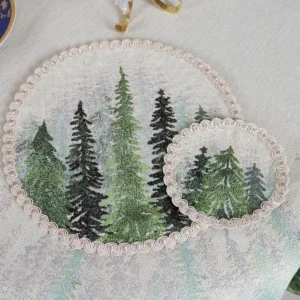 Apvali Kaledinė stalo servetėlė Miškas