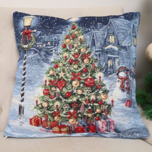 Dwustronna poszewka na poduszkę Świąteczna noc (błyszcząca)