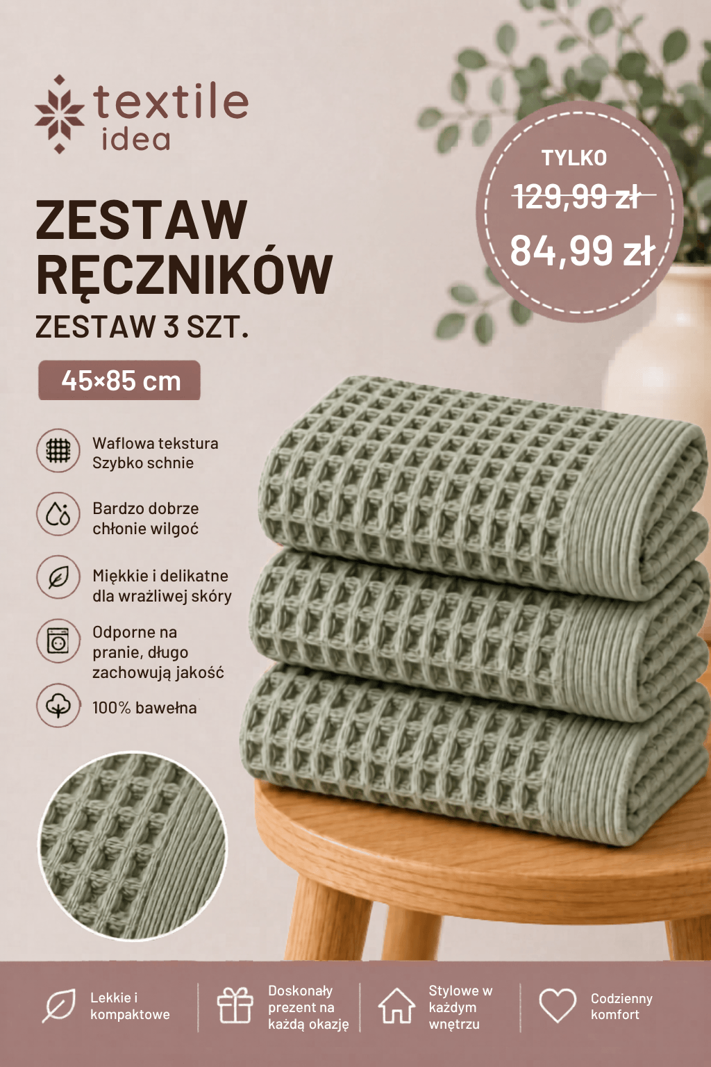 Bawełniane ręczniki waflowe - obrazek 8