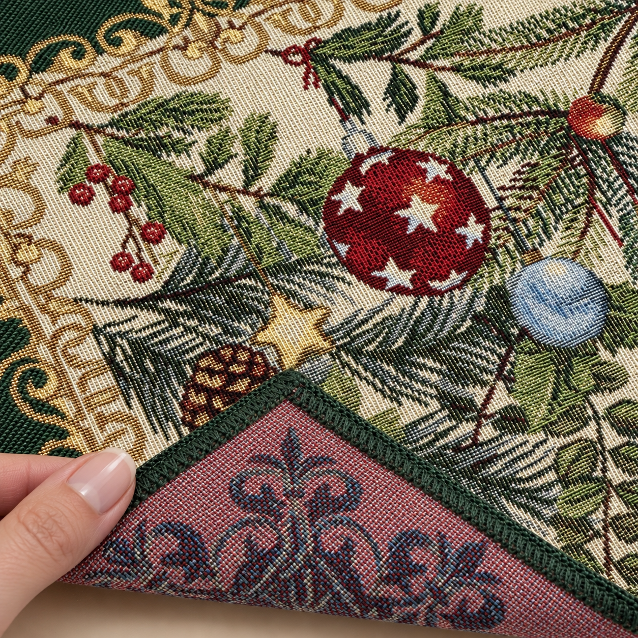 Gobelinowa serwetka stołowa „Królewskie Święta” 35 × 45 cm (połyskująca) - obrazek 3